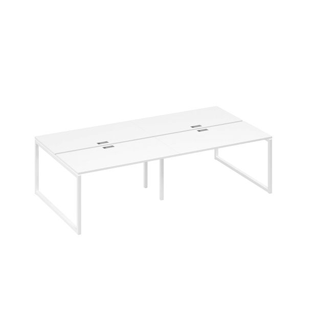 Станция (4х140) на металлокаркасе QUATTRO рабочая A4 А4 Б4 174-2 БП белый премиум / металлокаркас белый - Вид 1