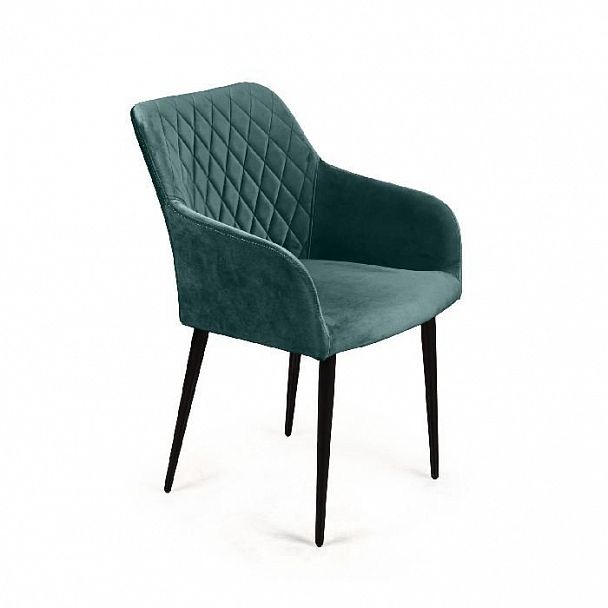 Стул с подлокотниками Robert, бархат зелёный 19 - Вид 1