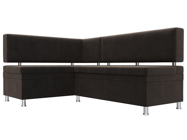 Кухонный уголок Стайл левый (полностью велюр коричневый) - Вид 3