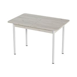 Стол Лион 2 ЛДСП (Подстолье прямое белое) НЕ ВЫБИРАТЬ Дуб крафт белый - Фото предпросмотра