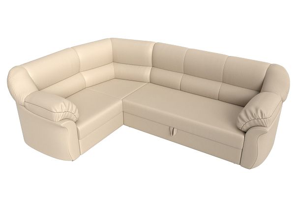Диван угловой Карнелла левый (полностью экокожа бежевая) - Вид 5