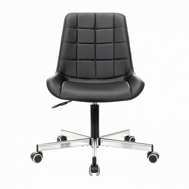 Кресло BRABIX "Deco MG-316", без подлокотников, пятилучие серебристое, экокожа, черное, 532080. - Вид 4