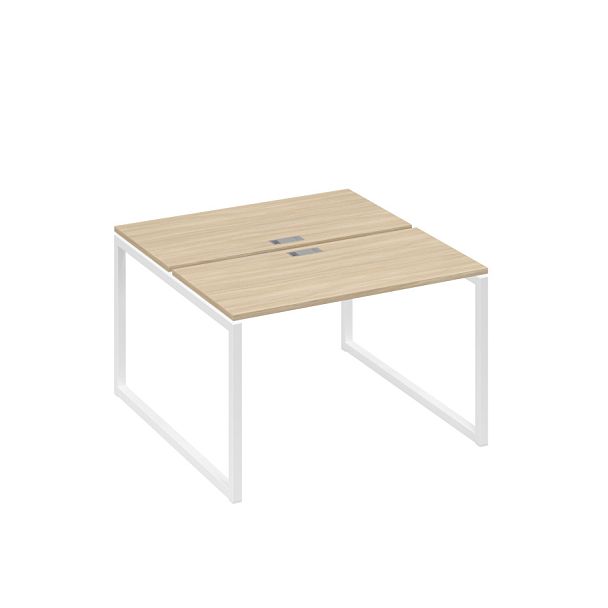 Рабочая станция с опорами QUATTRO (2х120) A4 А4 Б4 170 БП дуб скандинавский / металлокаркас белый - Вид 1