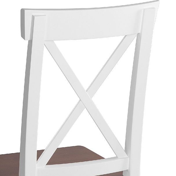 Стул деревянный с жестким сиденьем Бергольф Белый/Темный орех - Вид 9