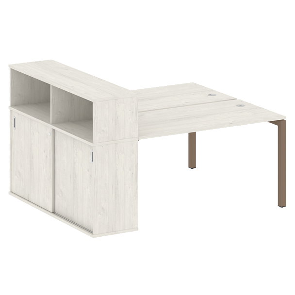 Metal System Quattro Р. ст. с шкафом-купе на П-образном м/к 50БП.РС-СШК-2.3 Т Дуб наварра/Мокко металл 1810*1475*1098 - Вид 1