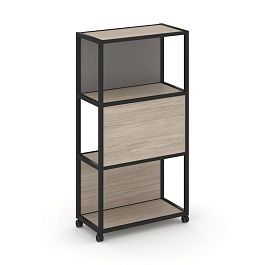 Shelf Mobile Стеллаж 4 уровня 1 секция VR.LT-STK-405.10 Дуб Аттик/Металл Черный/W-11 1000*400*1523 - Фото предпросмотра