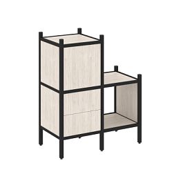 Loft Прямой стеллаж наборный VR.L-11 Денвер светлый/Чёрный металл 862*446*1047 - Фото предпросмотра