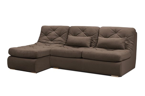 Мягкий угол «Борнео» с оттоманкой коричневый - Вид 1