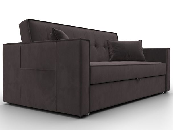 Диван прямой Лига-104 (160) Велюр коричневый - Вид 3