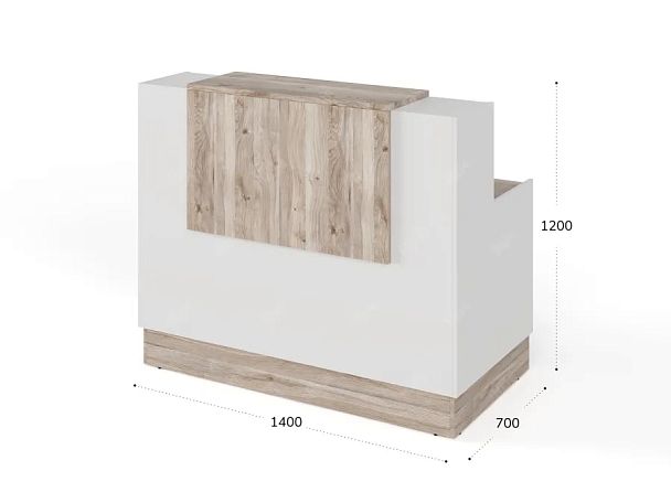 RTD082-140-MA ТАНДЕМ / TANDEM Стойка ресепшн 1-140 1400х700х1200 Дуб Маувелла - Вид 3