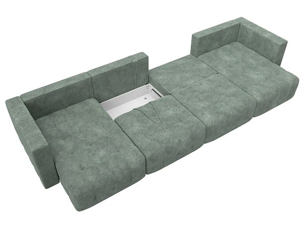Диван П-образный Лига-052 НПБ Лонг Велюр зеленый - Вид 8