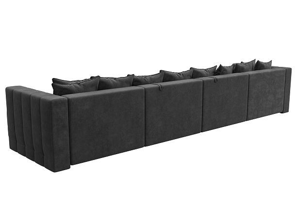 Диван П-образный Лига-052 НПБ Лонг Велюр серый - Вид 5