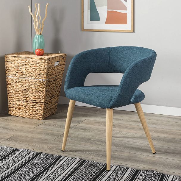 Кресло Hugs синий/нат.дуб - Вид 12