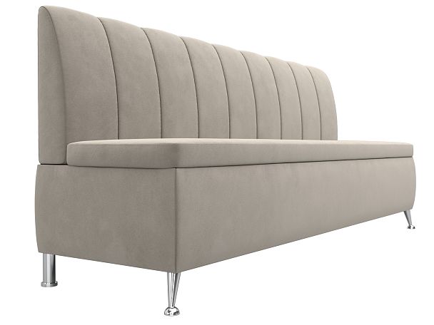 Кухонный прямой диван Кантри (полностью микровельвет бежевый) - Вид 3