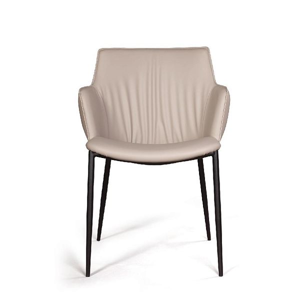 Стул с подлокотниками Sofia, иск.кожа soft-touch, серый - Вид 2