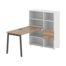 Стол-стеллаж ELRST 1113 Дуб Денвер светлый/Мокко/Белый 1790х1120х1355 EDIS - Фото предпросмотра