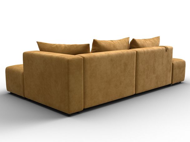 Диван угловой Лига-103 НПБ угол правый Велюр желтый - Вид 5