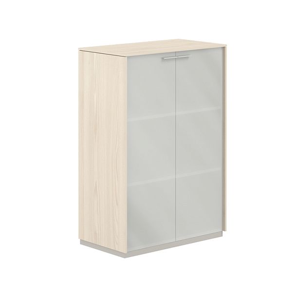 Шкаф средний со стеклом мат. Atlas GLM, обвязка YN / 824х450х1200 - Вид 1