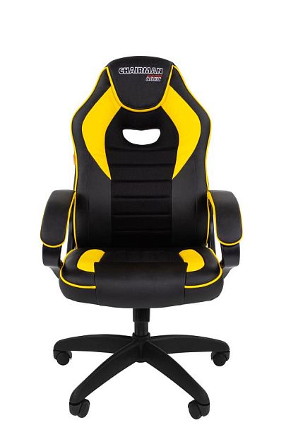 Кресло Chairman game 16 Россия экокожа черный/желтый - Вид 2