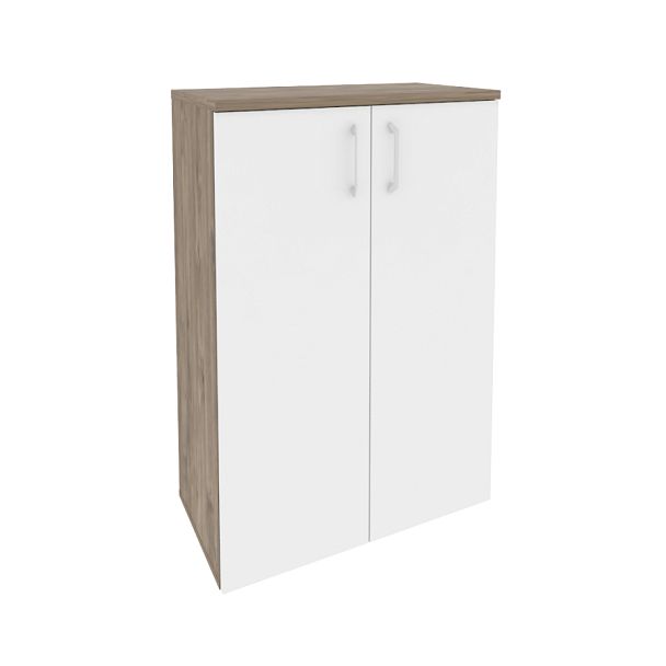 Onix Шкаф средний широкий O.ST-2.3 Тиквуд темный/Белый бриллиант 800*420*1207 - Вид 1