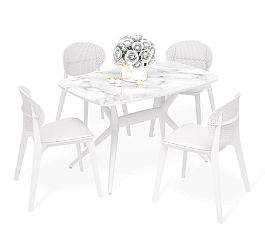 Обеденная группа Sheffilton SHT-DS267 онтарио/белый - Фото предпросмотра