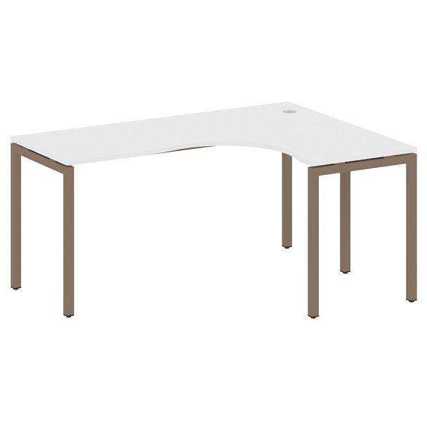 Metal System Quattro Стол криволинейный правый на П-образном м/к 40БП.СА-4 (R) Белый/Мокко металл 1600*1200*750 - Вид 1