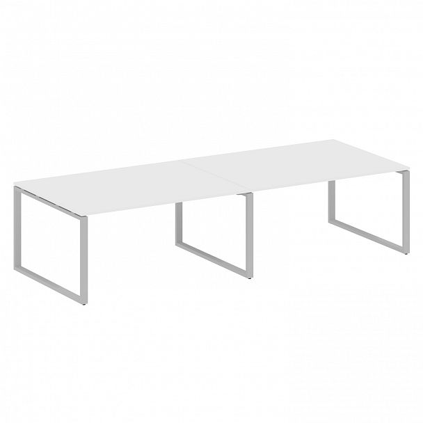 Стол для переговоров "Metal System" БО.ПРГ-2.4 белый/серый - Вид 1