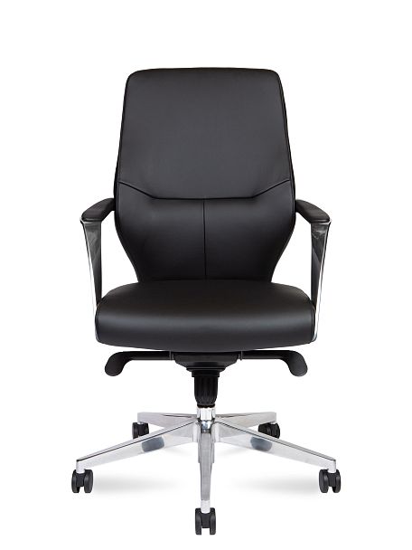 Кресло офисное / Capital LB-Black / алюминиевая  база / черная экокожа - Вид 2