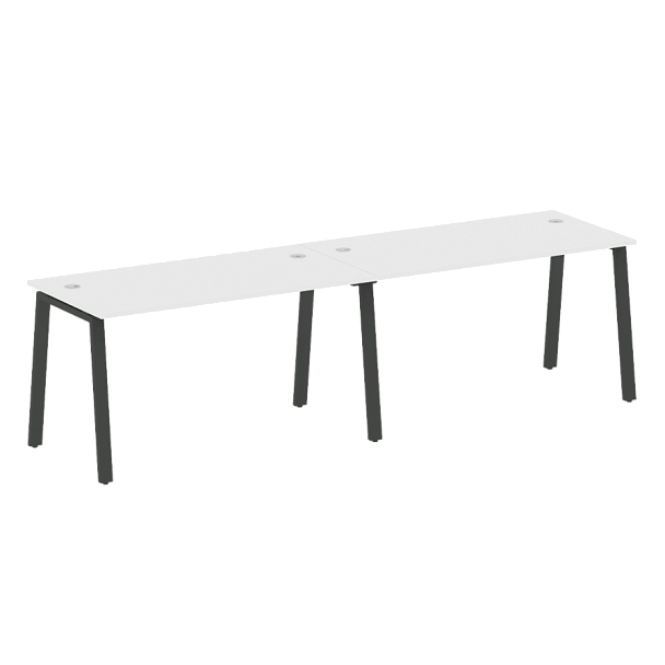 Metal System Р. ст. на 2 раб. места на А-образном м/к БА.СМ-2.3 Белый/Антрацит металл 2800*720*750 - Вид 1