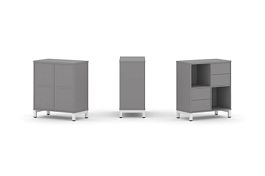 Стайл Проджект Набор стеллажа одностороннего, 2 яруса SN.NS-221 Серый Пепел/Металл Белый 754*400*881 - Фото предпросмотра