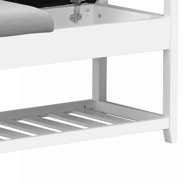 Обувница деревянная Вудсен Белый/Светло-серый велюр - Вид 11