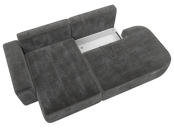 Диван угловой Лига-065 угол левый Велюр серый - Вид 7