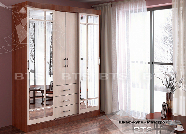 Шкаф-купе "Маэстро" (1700х2200х600) ясень шимо/дуб атланта - Вид 1