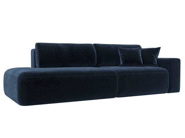 Диван прямой Лига-036 НПБ Модерн подлокотник справа Велюр синий - Вид 1