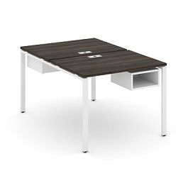 Concept Рабочая станция 2 сторонняя с подвесными тумбами на 2 места CN.DRS-101 Дуб Мали/Белый Бриллиант/Металл Белый 980*1480*750 - Фото предпросмотра