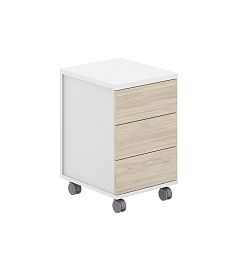 Тумба мобильная Allegro 3 ящ. ЛДСП / корпус: белый, топ/дно: белый, фасады: ак.равелло - Фото предпросмотра