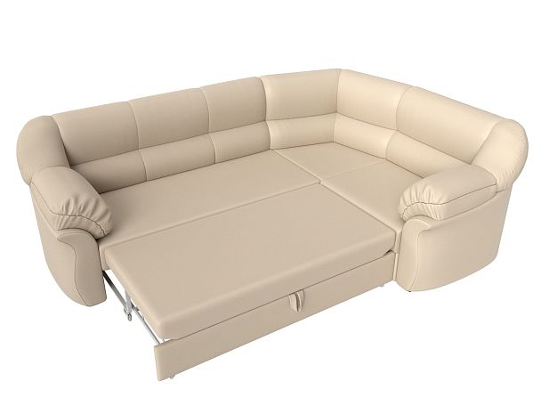 Диван угловой Карнелла правый (полностью экокожа бежевая) - Вид 7