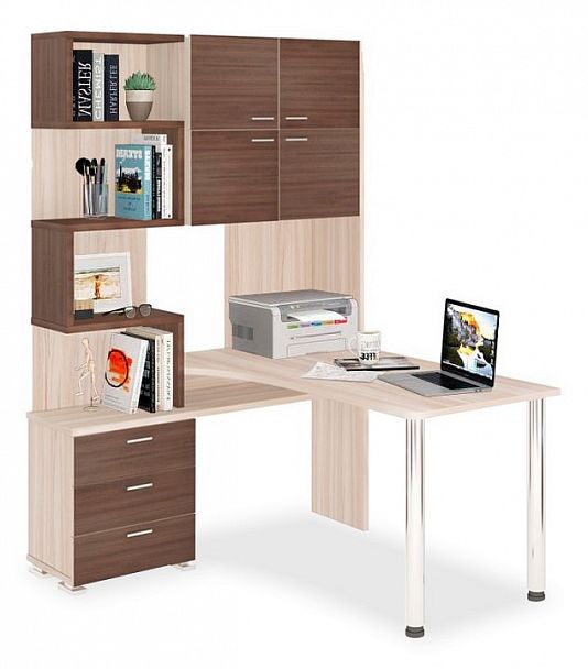 Стол компьютерный Домино СР-500М/140 Карамель/Шамони левый - Вид 1