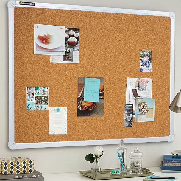 Доска пробковая для объявлений 45х60 см, алюминиевая рамка, ГАРАНТИЯ 10 ЛЕТ, РОССИЯ, BRAUBERG, 231711 - Вид 6