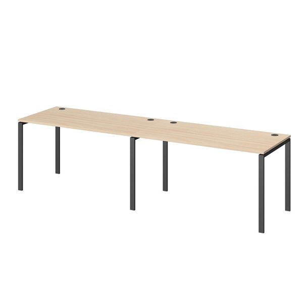 Бенч линейный на 2 рабочих места АМБЛ-004 Бук/Антрацит 3200x730x760 Арго-М - Вид 1