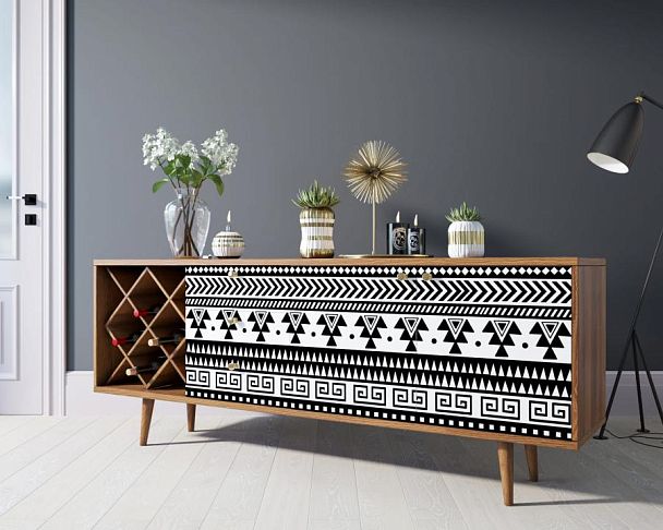 Комод Berber удлиненный с бутылочницей 19 принт арт BB15/Print_19 - Вид 3