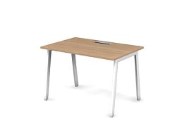 MATRIX 121S103-A Стол прямой, проводник Merida (А-обр. опоры) 1180х780х775 Швейцарский вяз/Белый - Фото предпросмотра