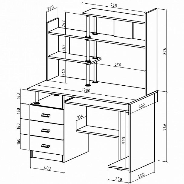 Стол компьютерный Имидж-27 - Вид 2