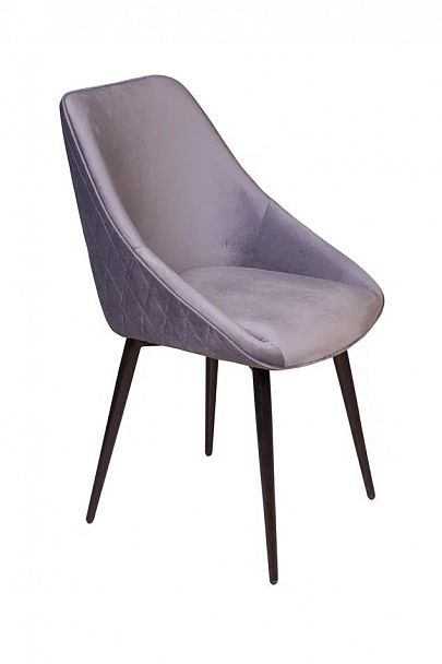 Стул Neo ромб, поворотный на 90 градусов, функция возврата, антишум, бархат светло-серый 26/опора конус - Вид 1