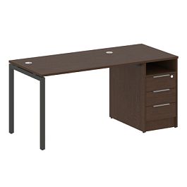 Metal System Quattro Р. ст. с тумбой на П-образном м/к 40БП.РС-СТП-1.2 Венге/Антрацит металл 1612*720*750 - Фото предпросмотра