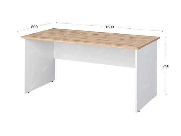 TANDEM RTD035-160-V Стол прямоугольный ун-й 1600х800х750 Вотан/Белый - Вид 2