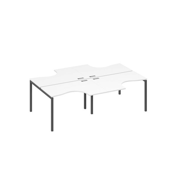 Рабочая станция каркас DUE (4х120) столы эргономичные Классика A4 А4 Б2 180-2 БП белый премиум / металлокаркас антрацит - Вид 1