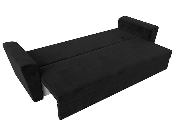 Диван прямой Амстердам Лайт (полностью велюр черный) - Вид 8