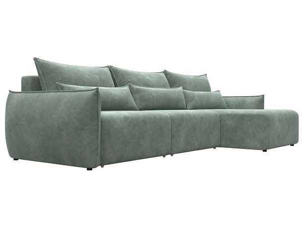 Диван угловой Лига-051 НПБ Лонг угол универсальный Велюр зеленый - Вид 3