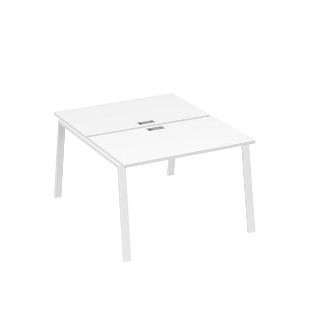 Рабочая станция 2х120 с металлокаркасом TRE A4 А4 Б3 173 БП белый премиум / металлокаркас белый - Вид 1